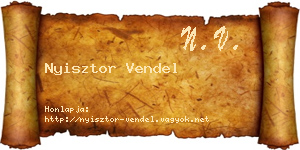 Nyisztor Vendel névjegykártya